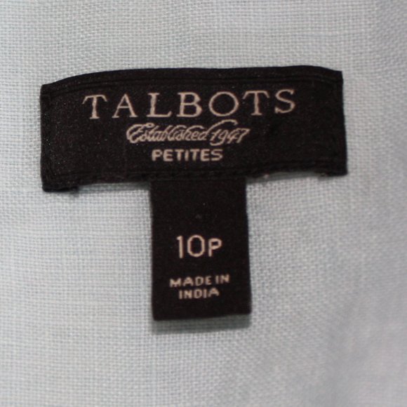 Talbots Irish Linen Button Down Blouse Size 10P - Picture 8 of 9